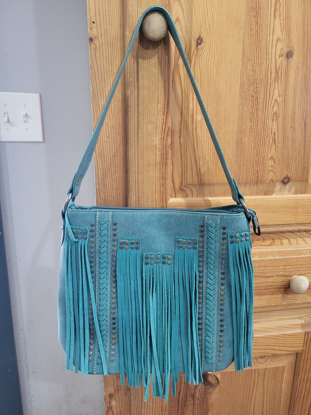 Teal Fringe Montana West Shoulder Bag/Purse